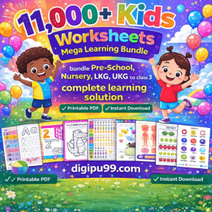 11,000+Kids Worksheets Mega Learning Bundle